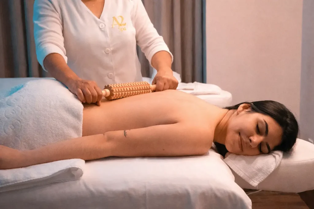Massage therapy at A2 Spa in Majan, Dubai